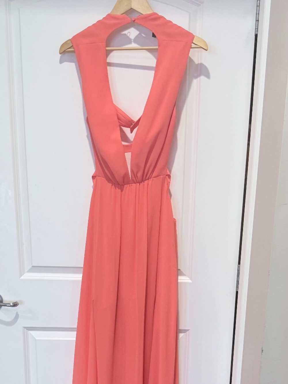 BCBG - coral chiffon dress - size 10